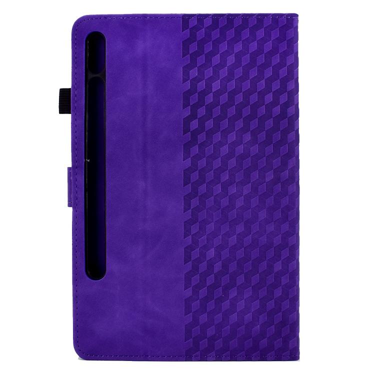 For Samsung Galaxy S10 FE+ Rhombus Embossed Leather Smart Tablet Case