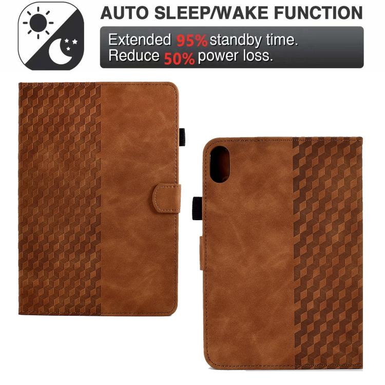 For Samsung Galaxy S11 Rhombus Embossed Leather Smart Tablet Case