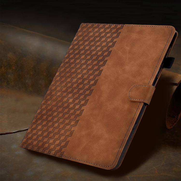 For Samsung Galaxy S11 Rhombus Embossed Leather Smart Tablet Case
