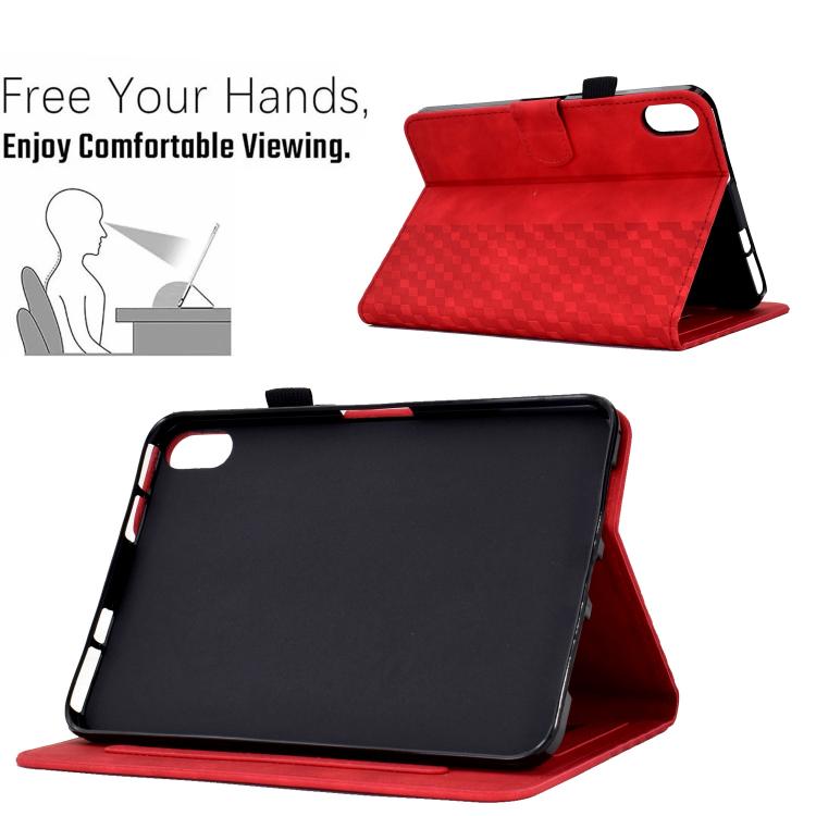 For Samsung Galaxy S11 Rhombus Embossed Leather Smart Tablet Case