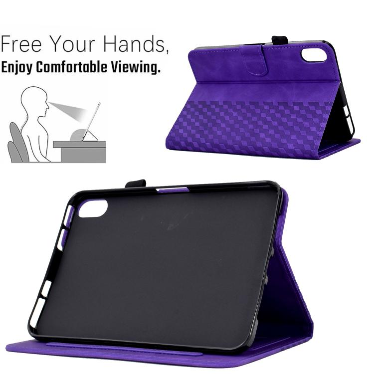 For Samsung Galaxy S11 Rhombus Embossed Leather Smart Tablet Case