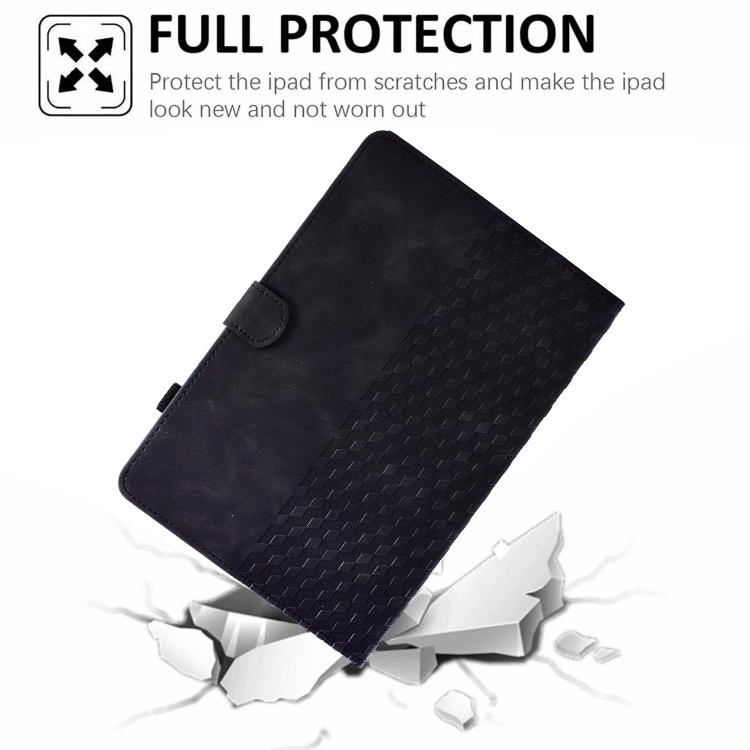 For Samsung Galaxy S11 Rhombus Embossed Leather Smart Tablet Case