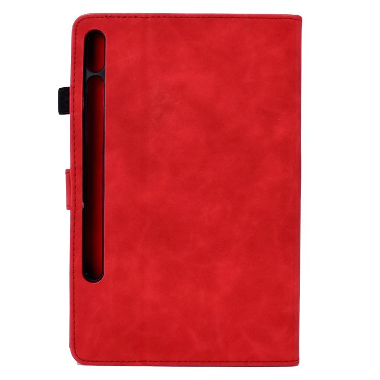For Samsung Galaxy Tab S10 FE+ Peony Butterfly Embossed Leather Smart Tablet Case