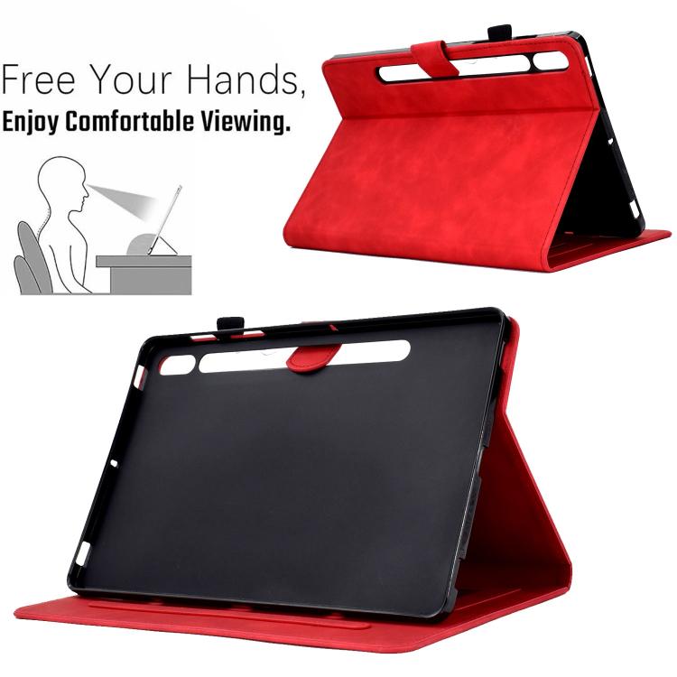 For Samsung Galaxy Tab S10 FE+ Peony Butterfly Embossed Leather Smart Tablet Case