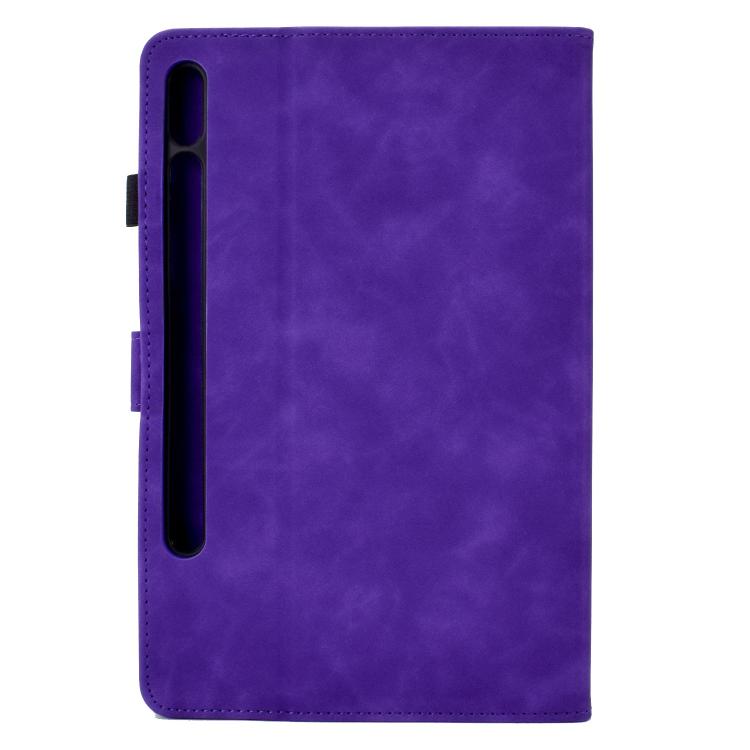 For Samsung Galaxy Tab S10 FE+ Peony Butterfly Embossed Leather Smart Tablet Case