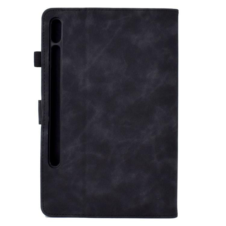 For Samsung Galaxy Tab S10 FE+ Peony Butterfly Embossed Leather Smart Tablet Case