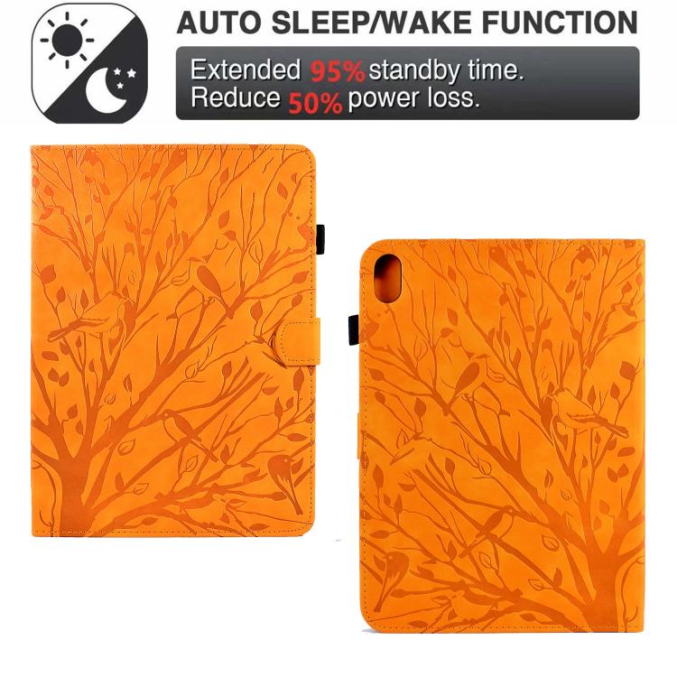 For Samsung Galaxy Tab S11 Fortune Tree Embossed Leather Smart Tablet Case