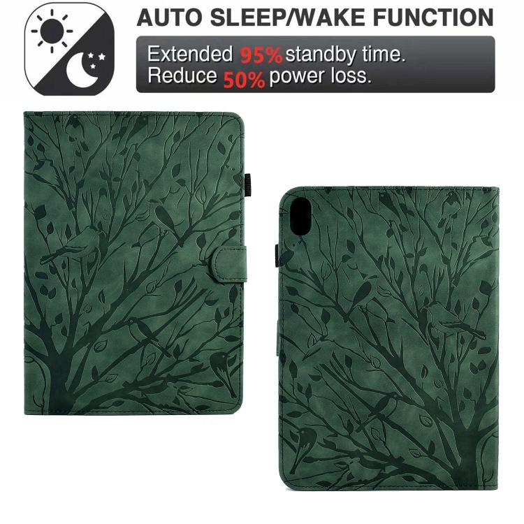 For Samsung Galaxy Tab S11 Fortune Tree Embossed Leather Smart Tablet Case