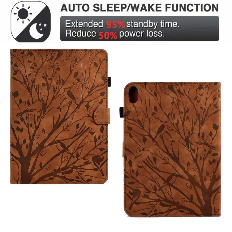 For Samsung Galaxy Tab S11 Fortune Tree Embossed Leather Smart Tablet Case
