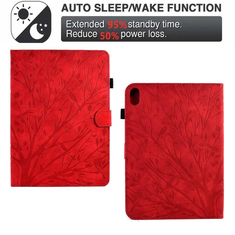 For Samsung Galaxy Tab S11 Fortune Tree Embossed Leather Smart Tablet Case