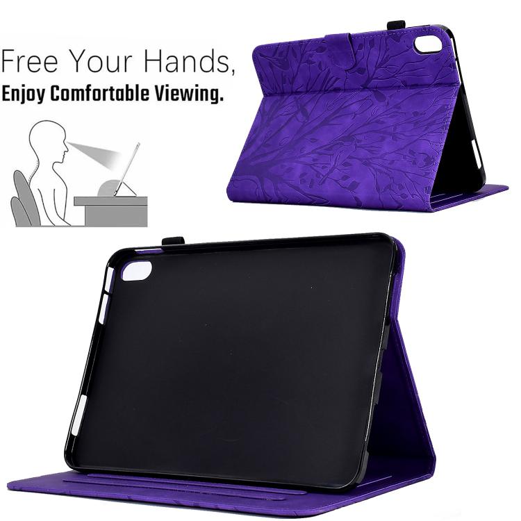 For Samsung Galaxy Tab S11 Fortune Tree Embossed Leather Smart Tablet Case
