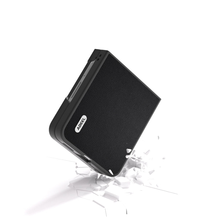 For Huawei nova Flip ABEEL Genuine Leather Elegant Black Edge Phone Case