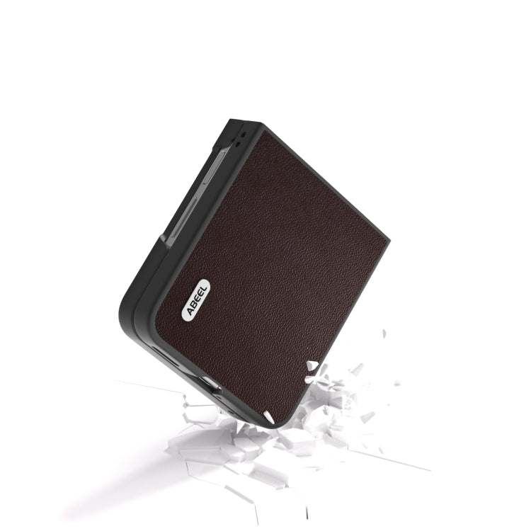 For Huawei nova Flip ABEEL Genuine Leather Elegant Black Edge Phone Case
