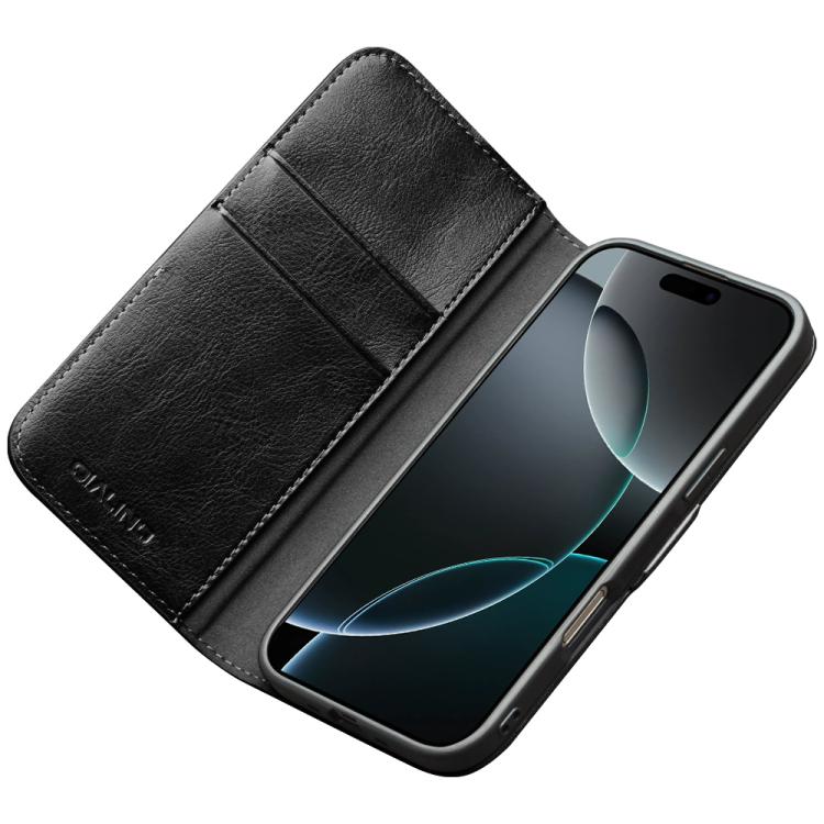For iPhone 17 Pro QIALINO Classic 103 Buckle Genuine Leather Phone Case