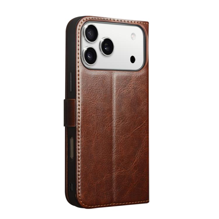 For iPhone 17 Pro QIALINO Classic 103 Buckle Genuine Leather Phone Case