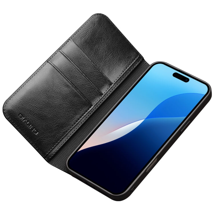 For iPhone 16 Pro Max QIALINO Classic Genuine Leather Phone Case