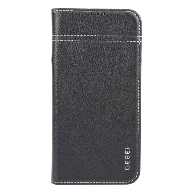 For iPhone 16 Pro GEBEI Top-grain Horizontal Flip Leather Phone Case