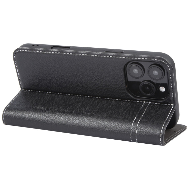 For iPhone 16 Pro GEBEI Top-grain Horizontal Flip Leather Phone Case