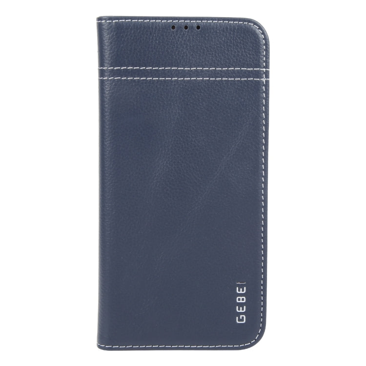 For iPhone 16 Pro GEBEI Top-grain Horizontal Flip Leather Phone Case