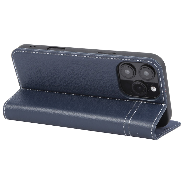 For iPhone 16 Pro GEBEI Top-grain Horizontal Flip Leather Phone Case
