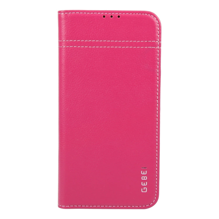 For iPhone 16 Pro GEBEI Top-grain Horizontal Flip Leather Phone Case