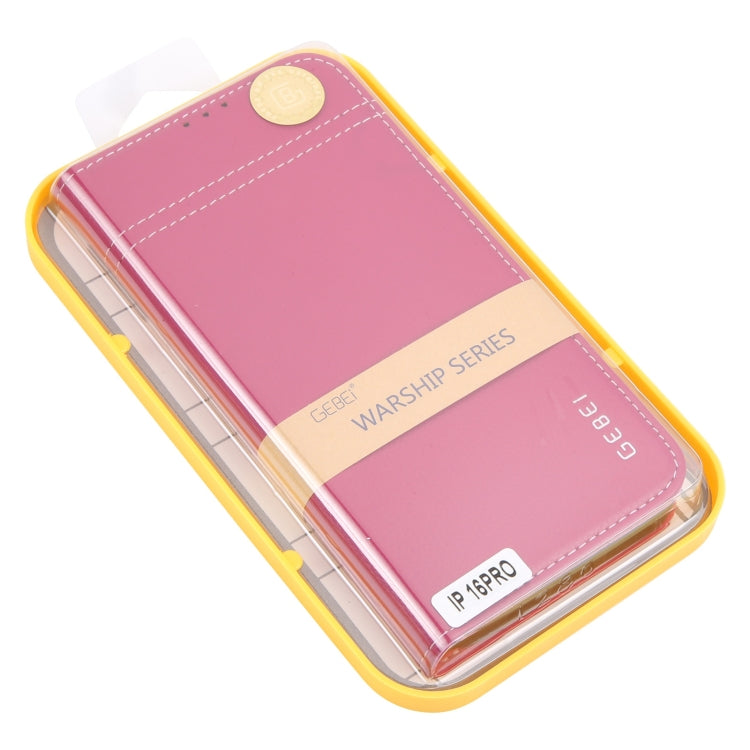 For iPhone 16 Pro GEBEI Top-grain Horizontal Flip Leather Phone Case
