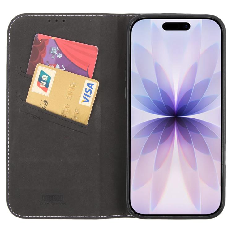For iPhone 17 GEBEI Top-grain Horizontal Flip Leather Phone Case