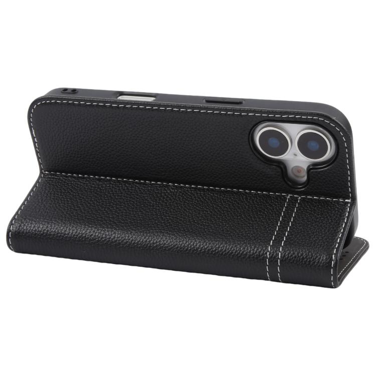 For iPhone 17 GEBEI Top-grain Horizontal Flip Leather Phone Case