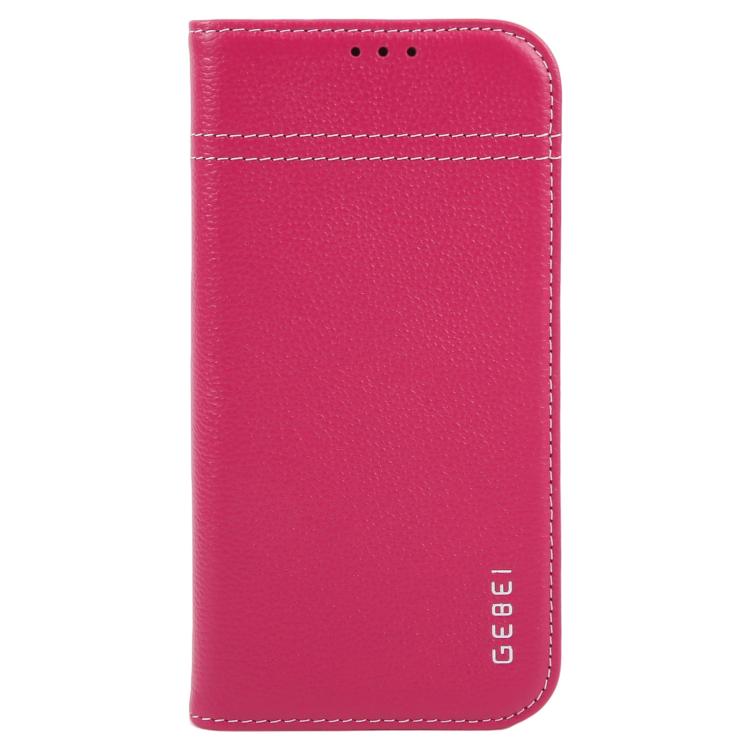 For iPhone 17 GEBEI Top-grain Horizontal Flip Leather Phone Case