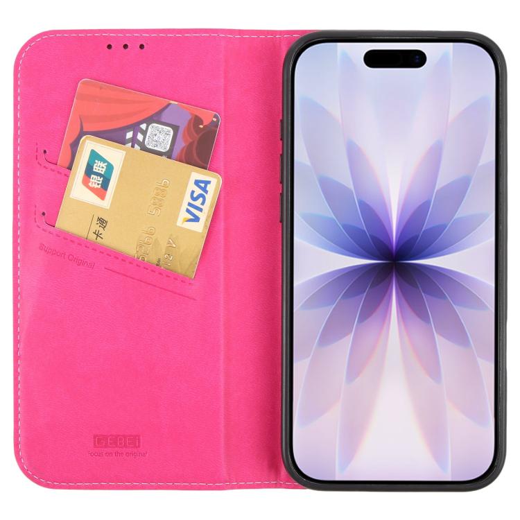 For iPhone 17 GEBEI Top-grain Horizontal Flip Leather Phone Case