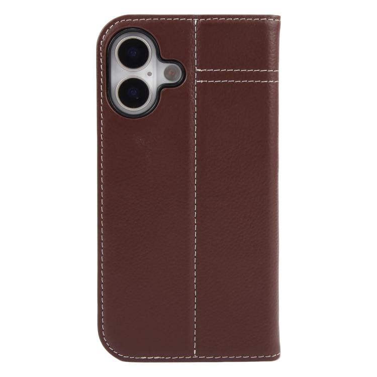 For iPhone 17 GEBEI Top-grain Horizontal Flip Leather Phone Case