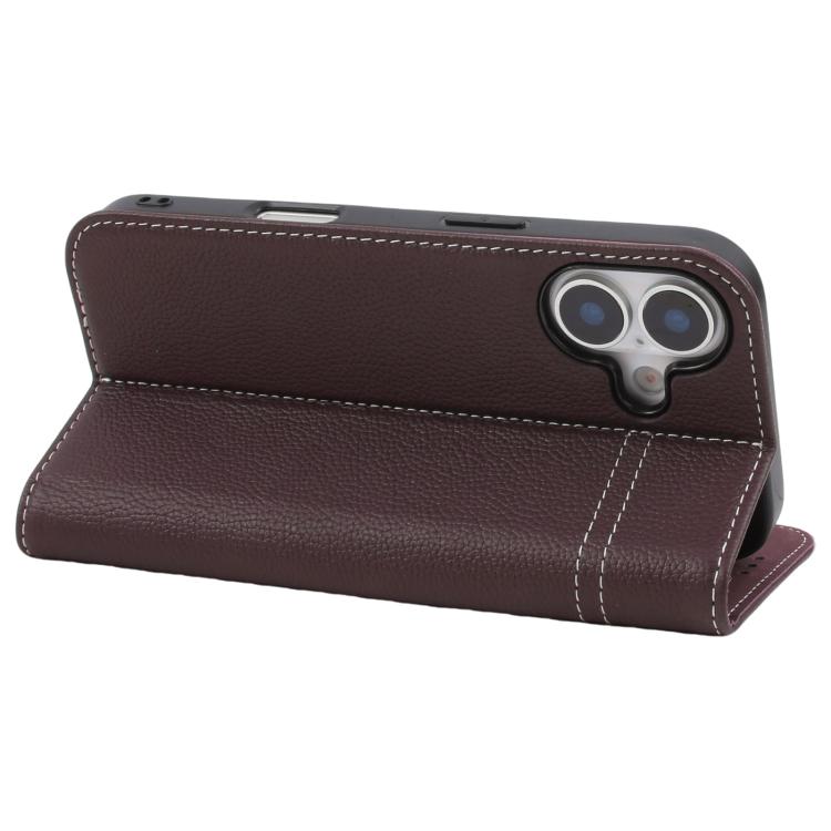 For iPhone 17 GEBEI Top-grain Horizontal Flip Leather Phone Case