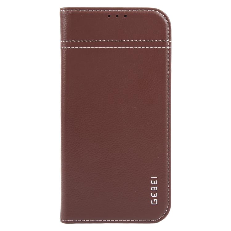 For iPhone Air GEBEI Top-grain Horizontal Flip Leather Phone Case