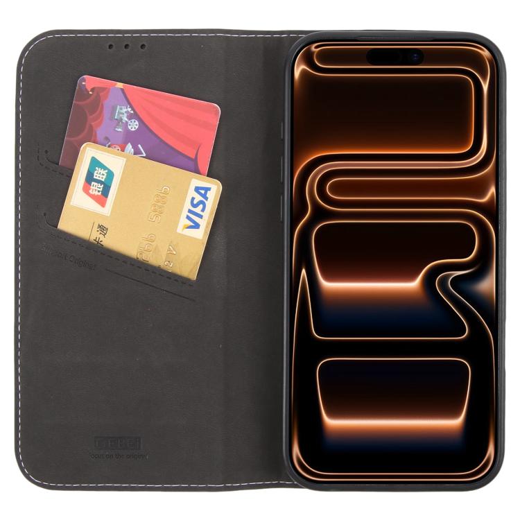 For iPhone 17 Pro GEBEI Top-grain Horizontal Flip Leather Phone Case