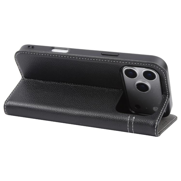 For iPhone 17 Pro GEBEI Top-grain Horizontal Flip Leather Phone Case