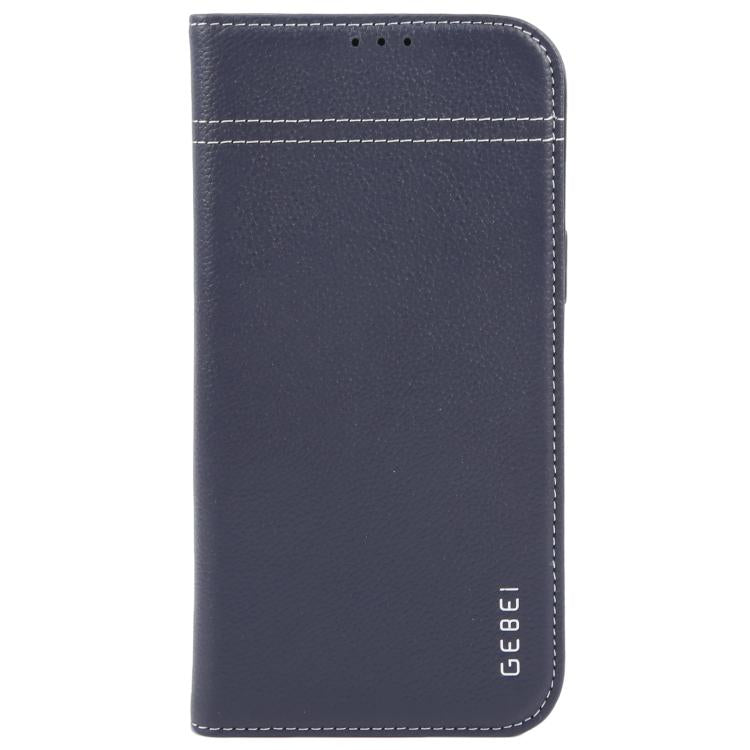 For iPhone 17 Pro GEBEI Top-grain Horizontal Flip Leather Phone Case