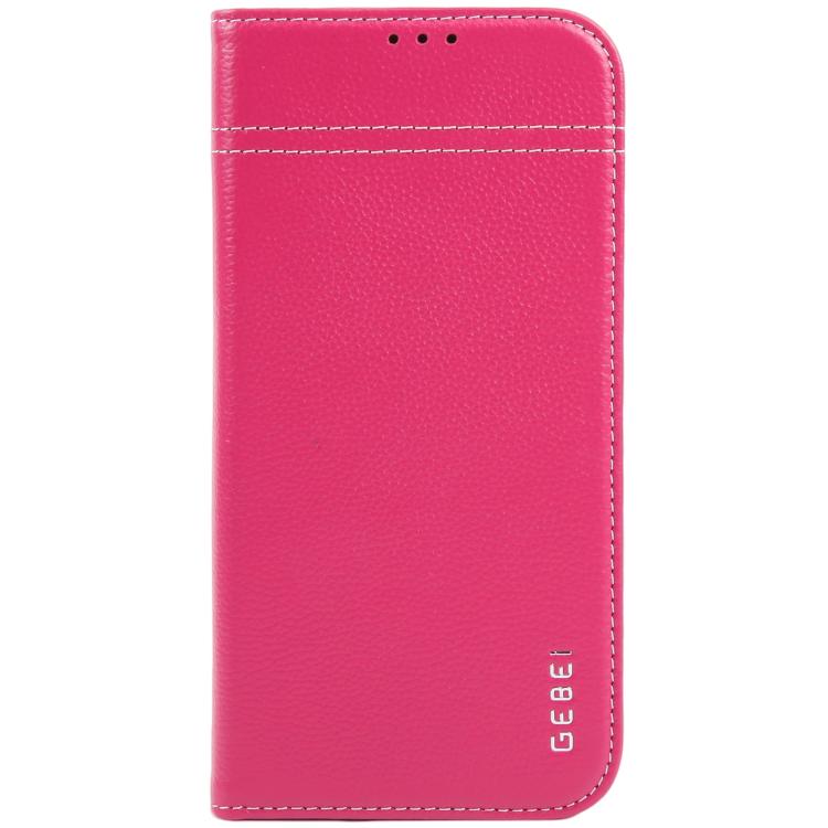 For iPhone 17 Pro GEBEI Top-grain Horizontal Flip Leather Phone Case