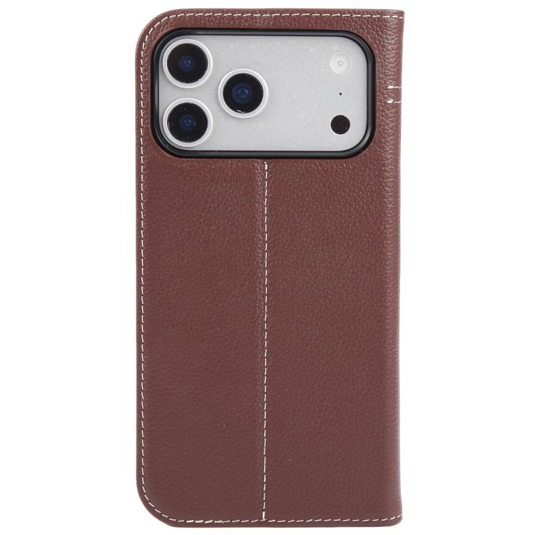 For iPhone 17 Pro GEBEI Top-grain Horizontal Flip Leather Phone Case