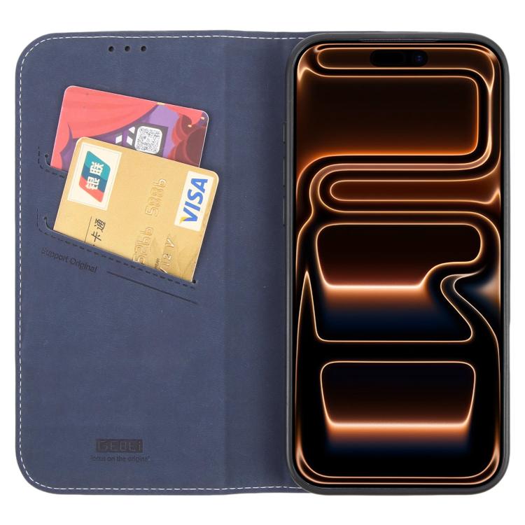 For iPhone 17 Pro Max GEBEI Top-grain Horizontal Flip Leather Phone Case