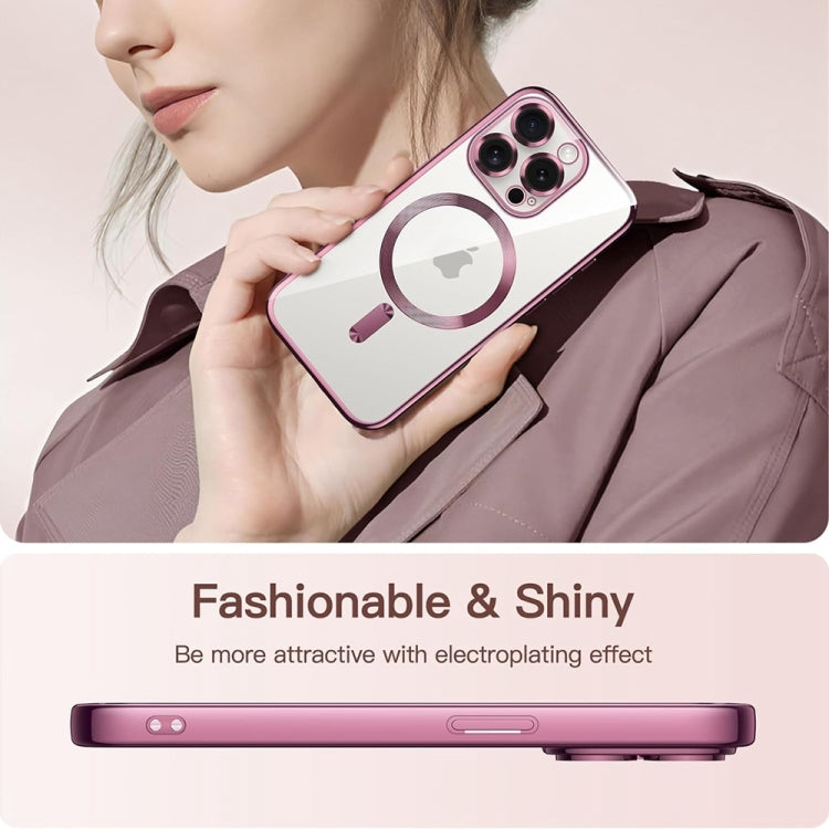 For iPhone 16 Pro Max Transparent Electroplated Magsafe Magnetic TPU Phone Case
