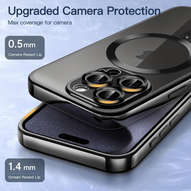 For iPhone 16 Pro Transparent Electroplated Magsafe Magnetic TPU Phone Case