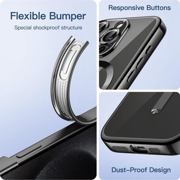 For iPhone 16 Transparent Electroplated Magsafe Magnetic TPU Phone Case