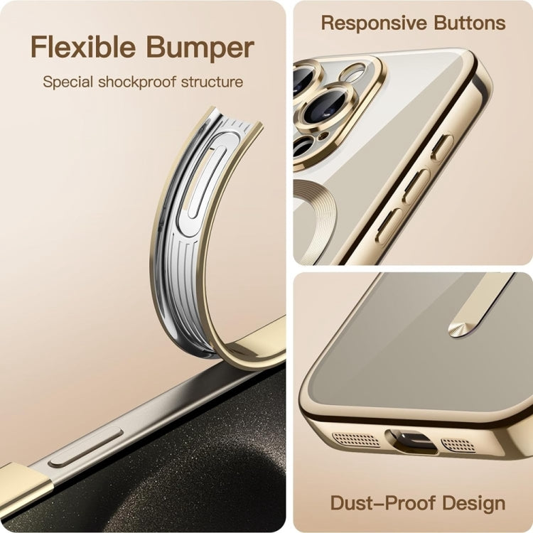 For iPhone 16 Transparent Electroplated Magsafe Magnetic TPU Phone Case
