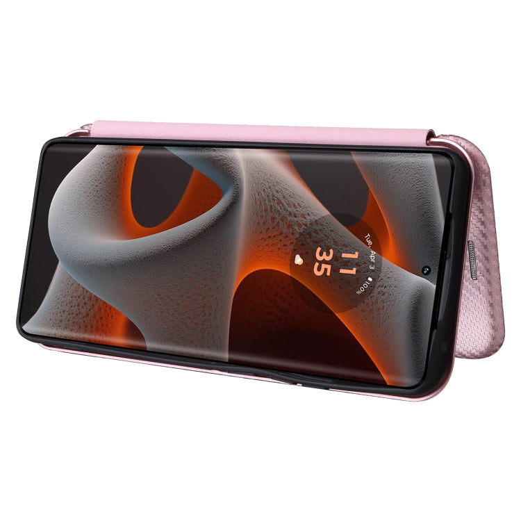 For Motorola Edge 50 Pro Carbon Fiber Texture Flip Leather Phone Case