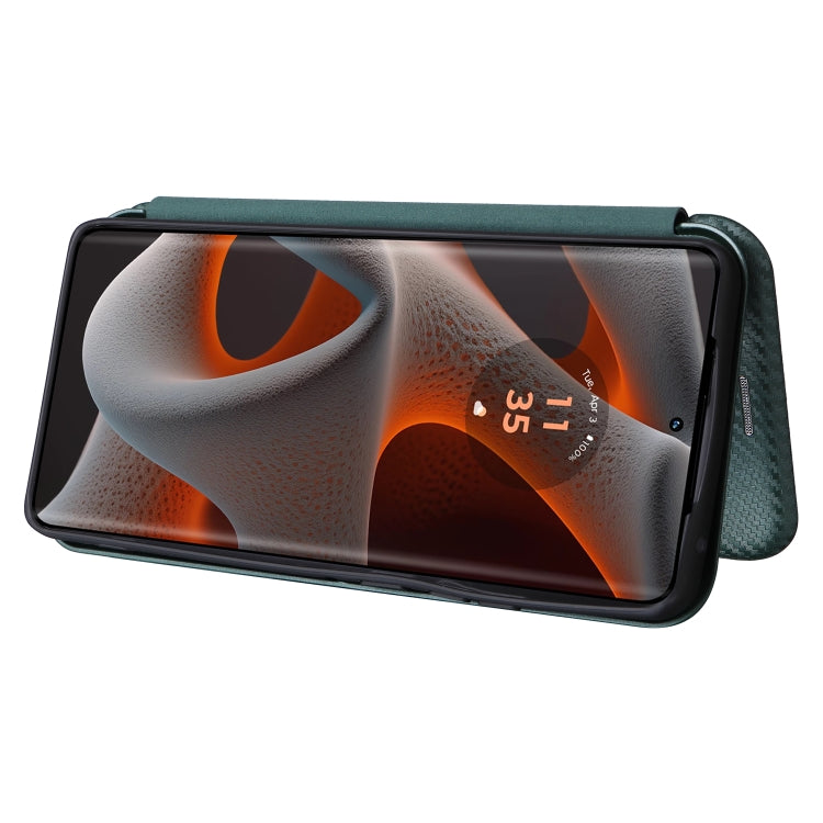 For Motorola Edge 50 Pro Carbon Fiber Texture Flip Leather Phone Case