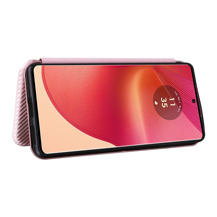 For Motorola Edge 50 Fusion Carbon Fiber Texture Flip Leather Phone Case