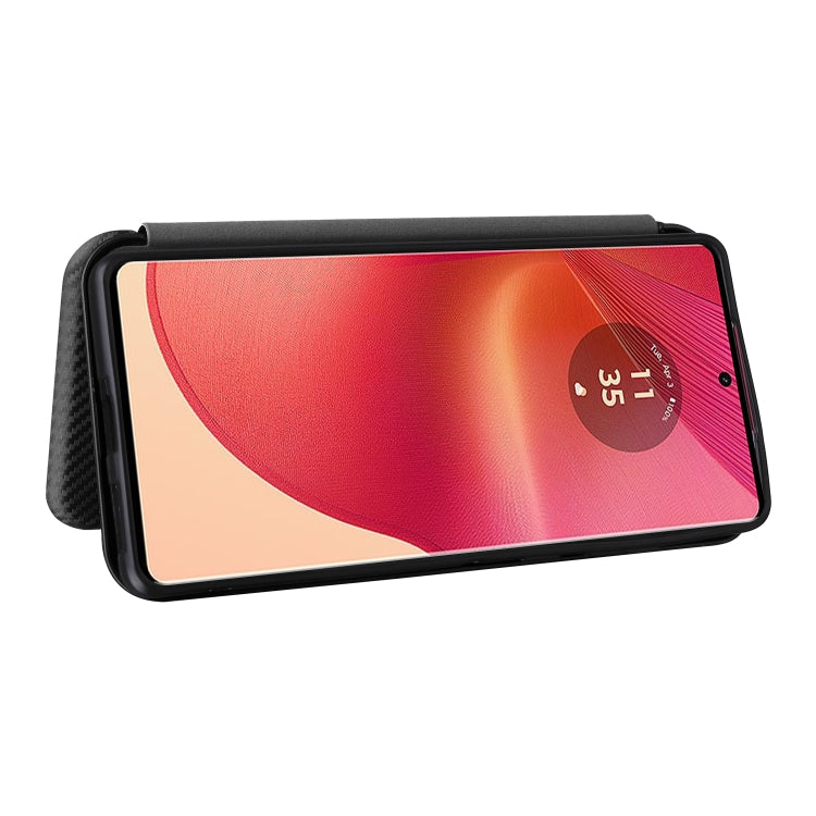 For Motorola Edge 50 Fusion Carbon Fiber Texture Flip Leather Phone Case