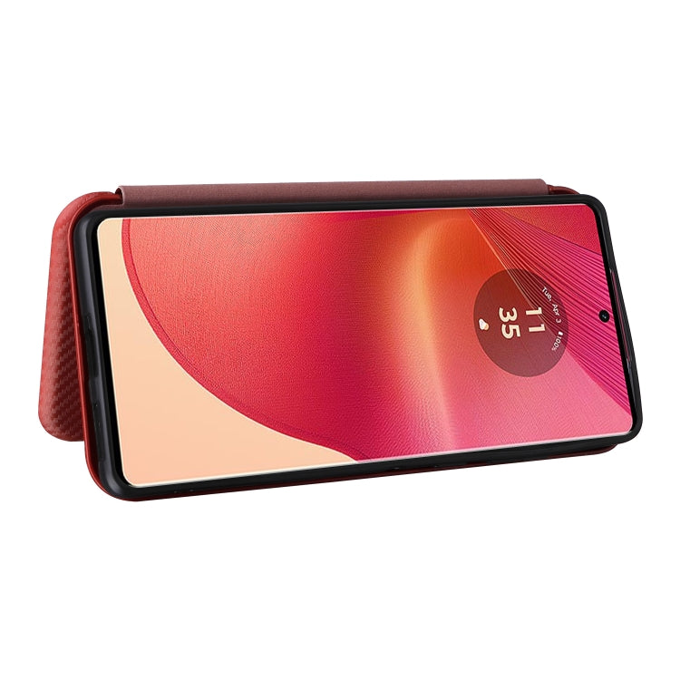 For Motorola Edge 50 Fusion Carbon Fiber Texture Flip Leather Phone Case