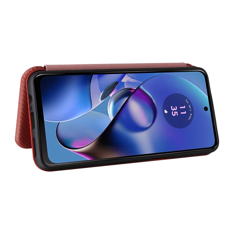 For Motorola Moto G54 5G / G64 / G64y Carbon Fiber Texture Flip Leather Phone Case