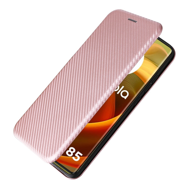 For Motorola Moto G85 Carbon Fiber Texture Flip Leather Phone Case